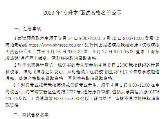上海杉達學院專升本