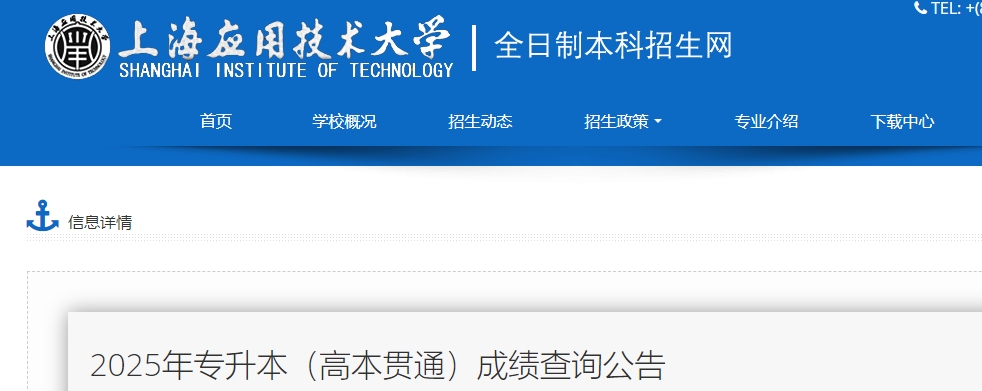 上海應(yīng)用技術(shù)大學(xué)專升本成績(jī)查詢